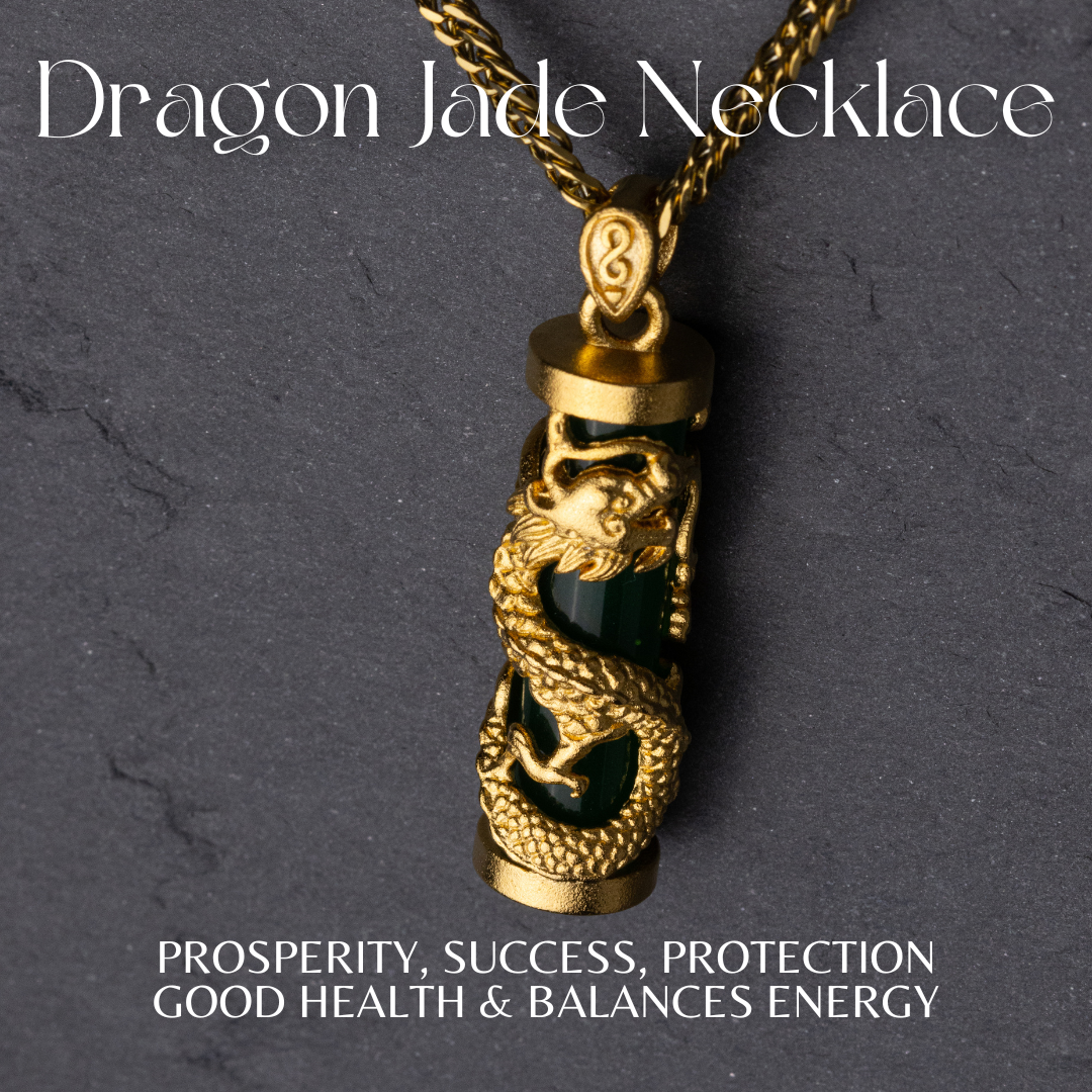 Dragon Jade Necklace Feng Shui Lucky Color of the Year 2023