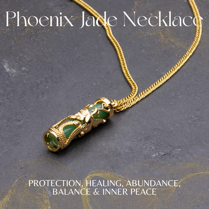Phoenix with Jade Necklace | Feng Shui Lucky Color of the Year 2023 (Emerald Green & Wood Dragon) - Lucky Life Manila