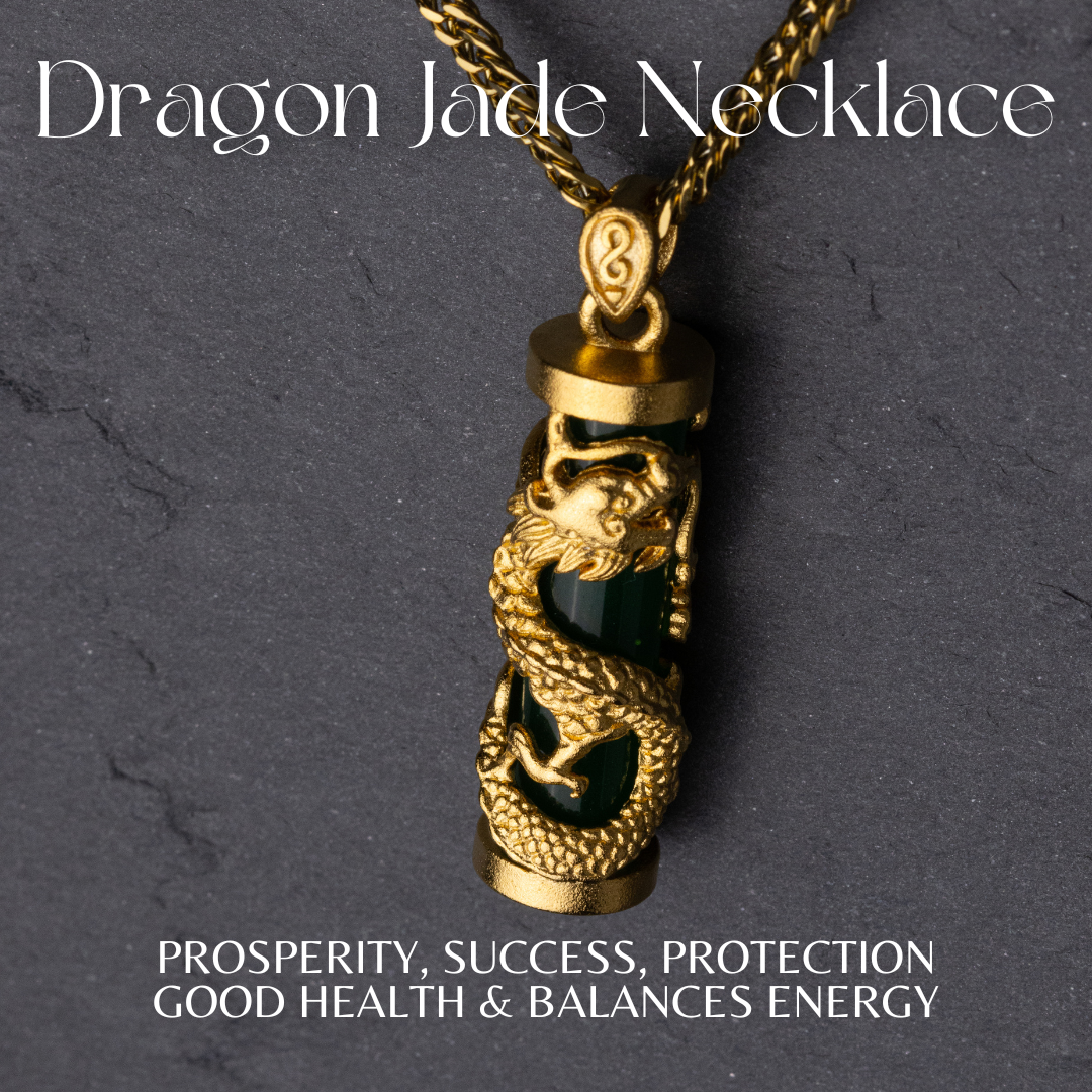Dragon Jade Necklace | Feng Shui Lucky Color of the Year 2023 (Emerald Green & Wood Dragon) - Lucky Life Manila