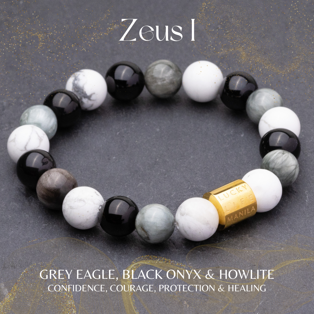 Zeus I (Grey Eagle, Black Onyx and Howlite)