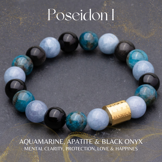 Poseidon I (Apatite, Aquamarine and Silver Sheen Obsidian)