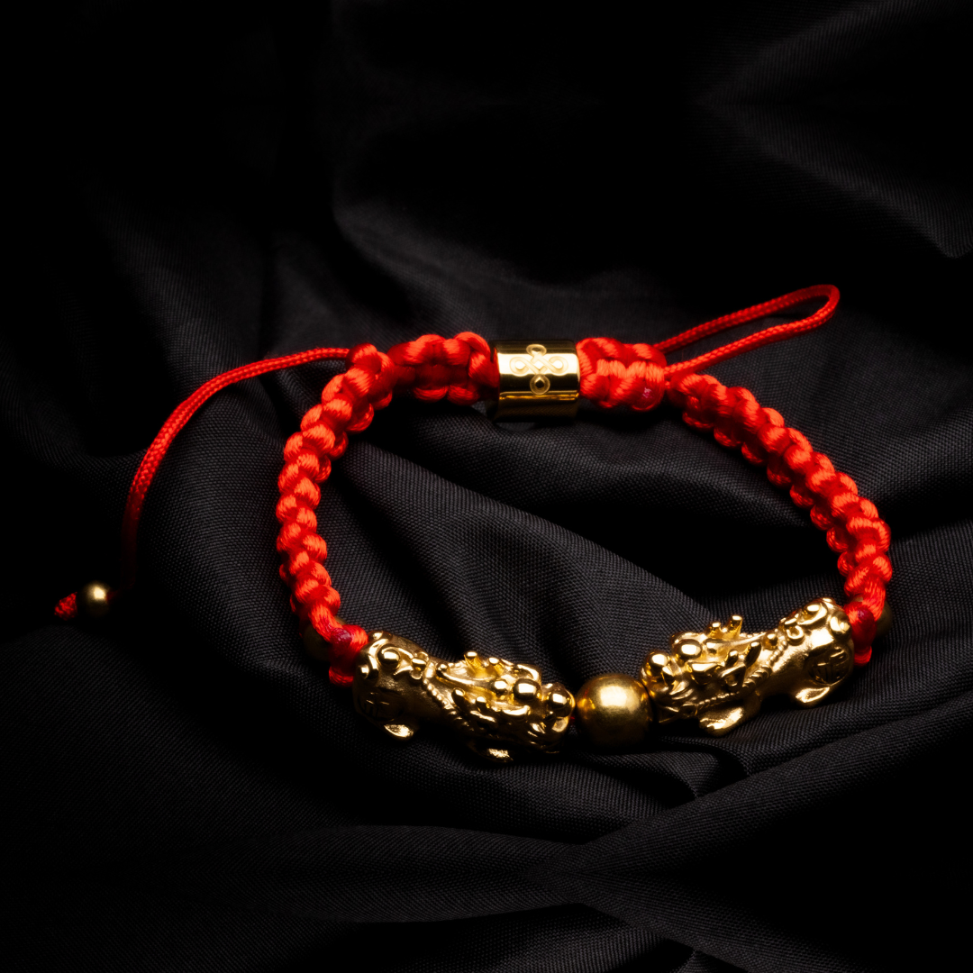 Double Lucky Piyao in Tibetan Red String Bracelet - Lucky Life Manila