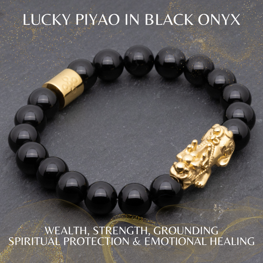 Lucky Piyao in Black Onyx Bracelet