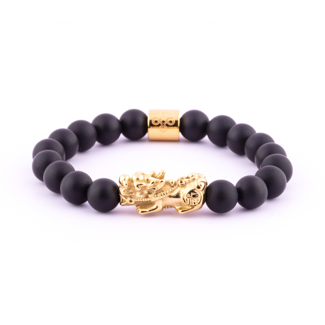 Lucky Piyao in Natural Matte Black Onyx Bracelet