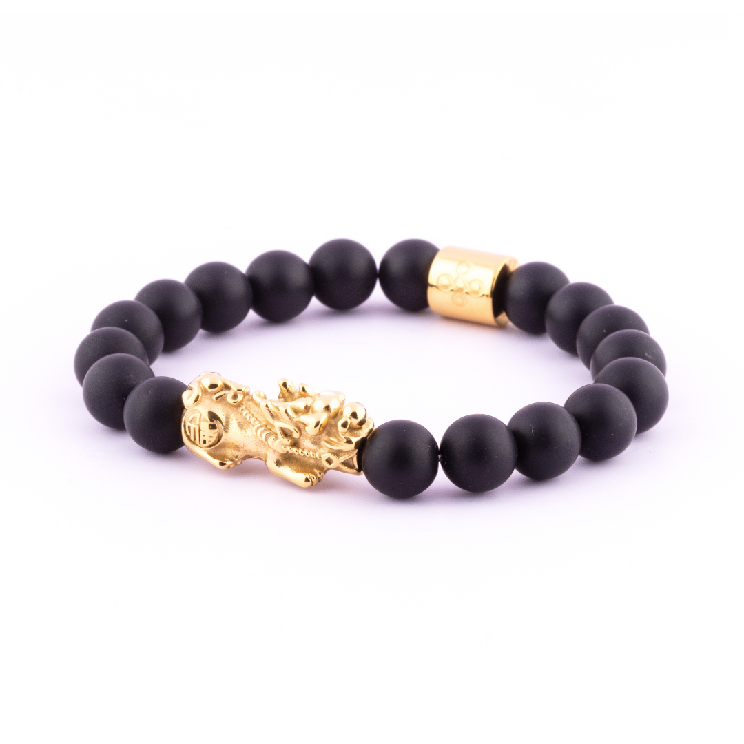 Lucky Piyao in Natural Matte Black Onyx Bracelet