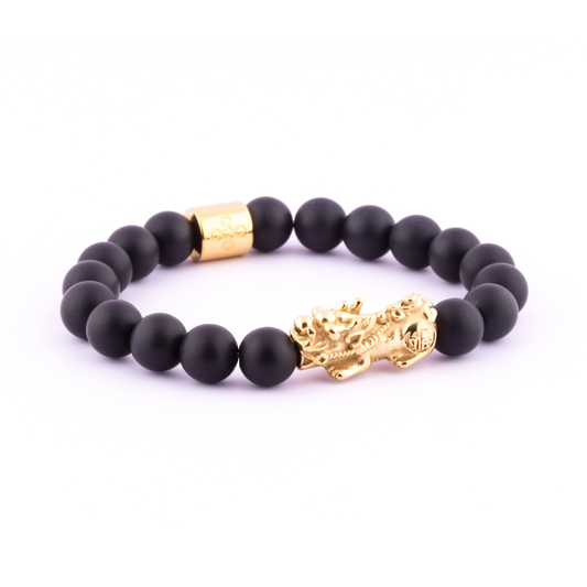 Lucky Piyao in Natural Matte Black Onyx Bracelet