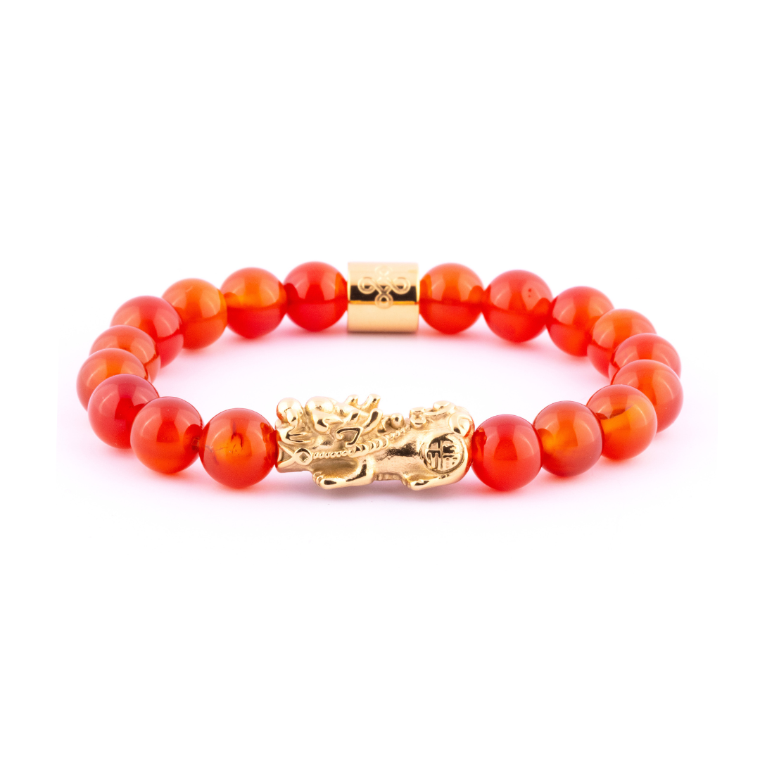 Lucky Piyao in Natural Red Agate Bracelet