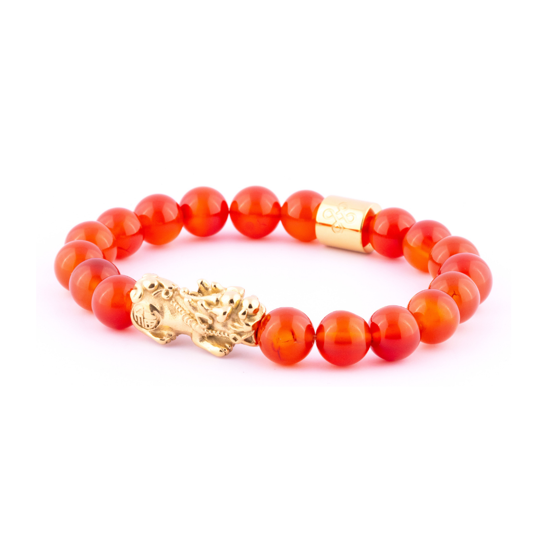 Lucky Piyao in Natural Red Agate Bracelet