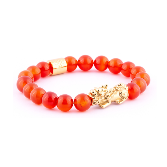 Lucky Piyao in Natural Red Agate Bracelet