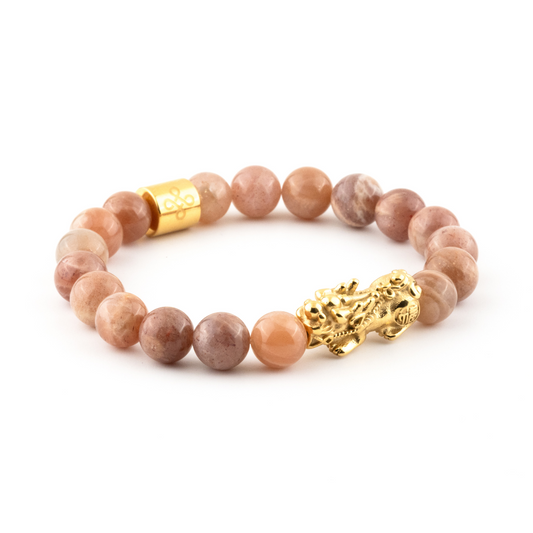 Lucky Piyao in Natural Sunstone Bracelet