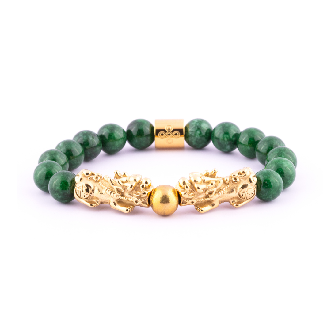 Emperor's Luck III Bracelet (Double Lucky Piyao in Natural Imperial Jade)