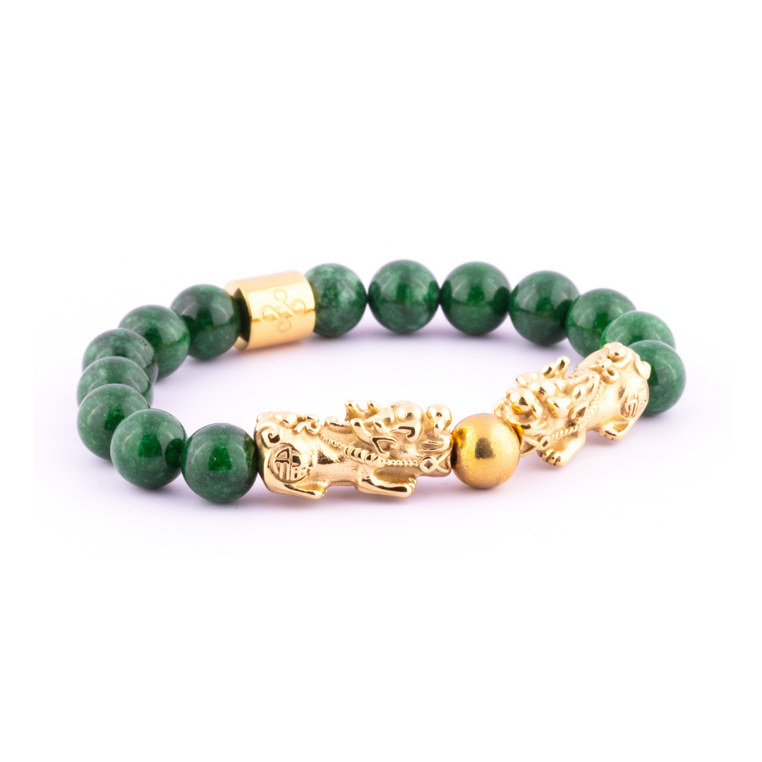 Emperor's Luck III Bracelet (Double Lucky Piyao in Natural Imperial Jade)