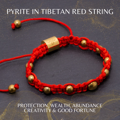 Pyrite in Tibetan Red String Bracelet - Lucky Life Manila