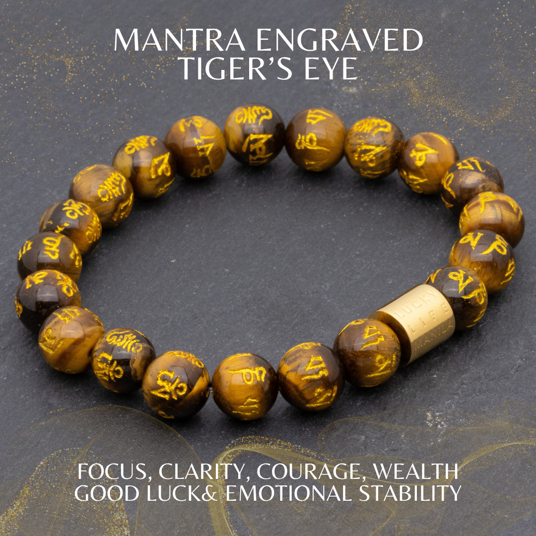 Classic Mantra Engraved Tiger's Eye Bracelet - Lucky Life Manila