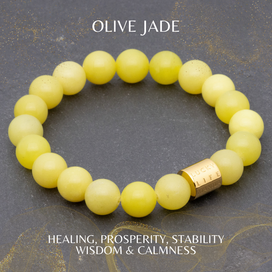 Classic Olive Jade Bracelet - Lucky Life Manila