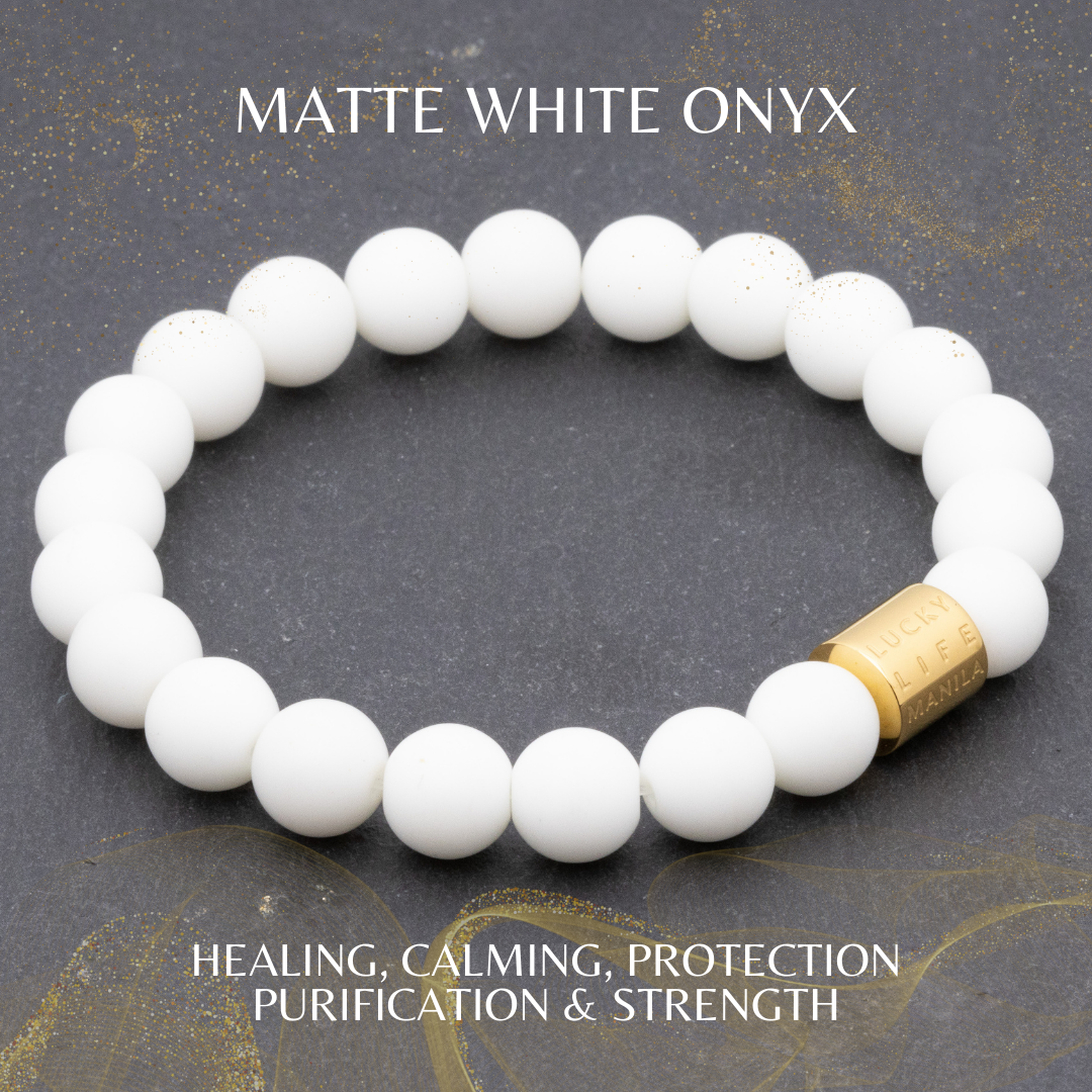 Classic Matte White Onyx Bracelet