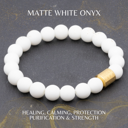 Classic Matte White Onyx Bracelet - Lucky Life Manila
